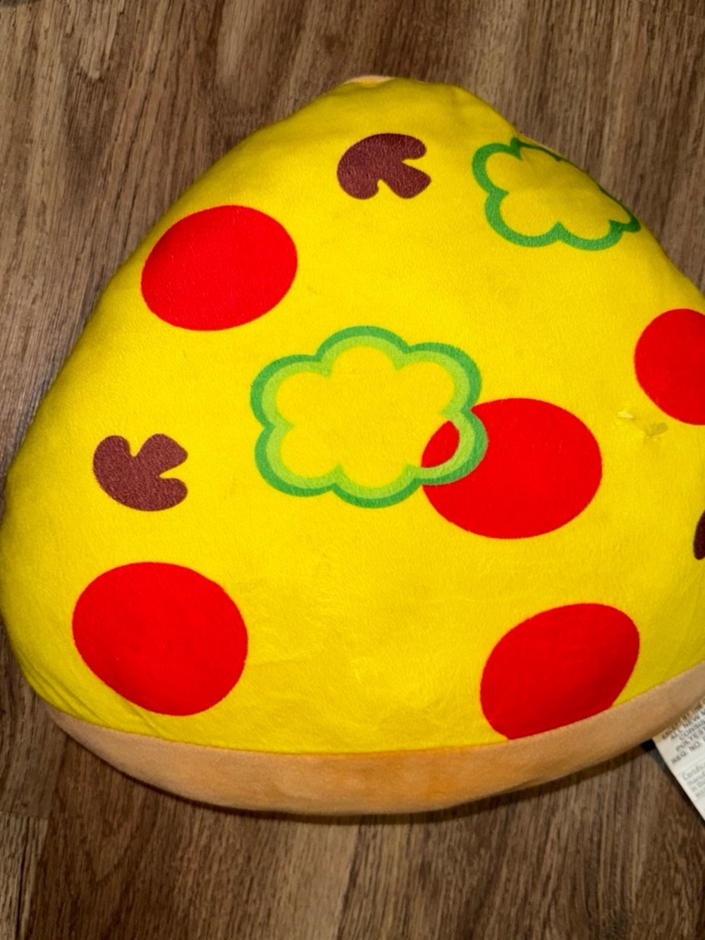 Plush Pizza Slice Pillow Yellow with Red Toppings plushie mellow like feel soft